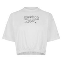 Reebok Womens/Ladies Cotton Regular Crop T-Shirt20 UK - 22 UK White GT29561 - 20 Regular