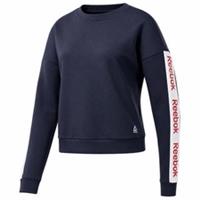 REEBOK Womens Navy Blue Linear Logo Crew Neck Sweater Small UK 10 BNWT - S Regular