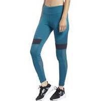 Reebok LUX 2.0 Mid Rise Womens Training Tights Blue Gym Workout Fitness Excerise - XS Regular