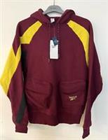 Reebok Men's CL V Pocket Hoodie, Burgundy, Size S - S Regular