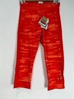 Reebok Leggings Capri 3/4 Printed Gym Yoga Workout Size XS 4-6 Orange