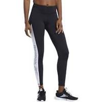 Reebok Workout Ready Logo Womens Training Tights Black Gym Fitness Excerise - XS Regular