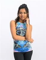 Reebok Printed Tank Top Womens Blue Size UK XS (RefX20)
