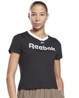 Reebok Linear Logo T Shirt Womens Black Size UK Large (RefX7)