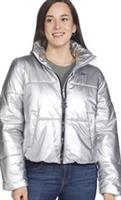 Reebok Sports Puffer Jacket Womens Silver Size UK Medium (RefR9)