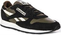 Reebok Classic Leather Low Lace Up Leather Unisex Trainer Black Olive UK 6 - 12