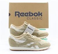 REEBOK CLASSICS NYLON KNIT WOMENS TRAINERS GREEN CHALK RRP £60 AD