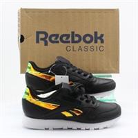 REEBOK CLASSICS LEATHER UNISEX TRAINERS BLACK METALLIC RRP £80 AD
