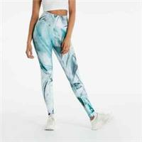 Reebok Womens S Lux HR 2.0 Liquid Abyss Leggings - Green / Small - S Regular