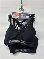 Womens Reebok 2 Pack Black Strappy Bra Set Size 12 (Medium) Brand New