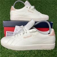 BNWB Ladies Reebok Court Clean White Pink Trainers Size UK 5.5 (009)
