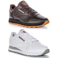 Reebok Cl Leather Lace Up Womens Trainer In White Grey Size UK 3 - 12