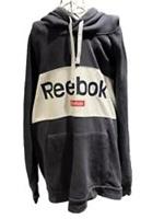 Vintage Reebok Hoodie Mens XL Blue/Grey Pullover Hoodie Kangaroo Pocket Y2K - XL Regular