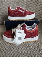 Reebok Club C Megacourt Leather Suede Trainers Tennis Maron Burgundy Red UK 5