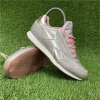 BNWOB Ladies Reebok Royal Classics Silver / Pink Glitter Trainers Size UK 4 (F06