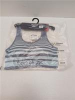 Reebok Daria Crop Top in Blue Slate Stripe Women's size 10 Small (38) - BNWT - 10 Small Regular
