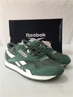 Reebok Classic Nylon Trainers Womens Size 4.5 Green/White Suede/Nylon Trainers