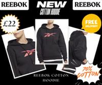 Women's Reebok Vector Hoodie Cotton Black Hoody New Sweatshirt Sizes S L XL - Multi Regular