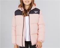 Reebok Junior Girls Padded Hooded Jacket Pink Kids Warm Winter Coat