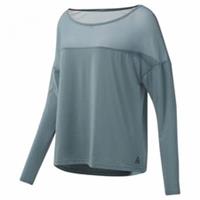 Womens Reebok D Mesh Longsleeve Tops (DU4504) - S - S Regular
