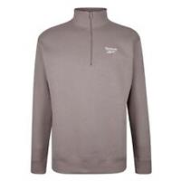 Reebok Mens Quarter Zip Sweater 1/4 Fleece Top Collared - S Regular