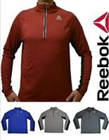 REEBOK Mens Long Sleeve Lightweight Athletic 1/4 zip top sweatshirt RRP $60 - S, M, L, XL, 2XL. 3XL Regular