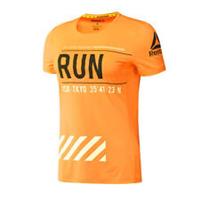 Reebok Logo Womens Neon Orange Running Top
