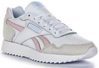 Reebok Glide Ripple Soft Feel Lace Up Trainers White Pink Womens UK 3 - 8