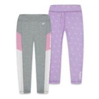 Reebok Kids 2 Pack Vector Lgng Baby Leggings Activewear Training Sports Bottoms - 6X Regular