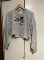 Womens Teens Reebok Grey Cropped Sweatshirt XS Uk 6 New