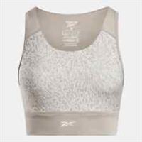 Reebok Running Sports Bra Ashen Beige Animal Print - Size M 12 14 NEW - M Regular