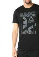 Reebok Mens Workout Ready Stretch Tech T-Shirt Top Black - Size M NEW - M Regular