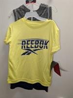 Boys aged 3-4 REEBOK 3 piece set tops/shorts navy/yellow NEW CG l44