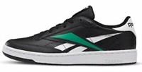 UK size 8.5 - reebok classic club COMFY trainers LEATHER black green RARE