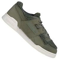 UK size 8 - reebok CLASSIC workout plus fluffy trainers khaki green RARE