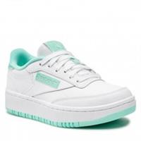 UK size 5 - reebok classic DOUBLE HIGH SOLE trainers leather white green