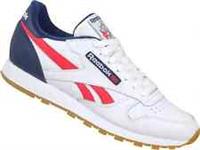 UK size 4.5 - reebok classic COMFY trainers LEATHER white red navy