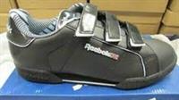 UK size 4 - reebok classic npc leather trainers - straps - black - rare