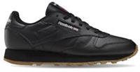UK size 4 - reebok classic COMFY trainers LEATHER BLACK gum sole