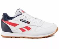 UK size 4.5 - reebok classic COMFY trainers - LEATHER - WHITE RED -