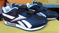 KIDS uk size 10.5 - reebok classic jog trainers straps black