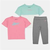 Reebok Kids Black Leggings Activewear Training Sports Bottoms 3pc Baby Top And - 3-4 Years Regular