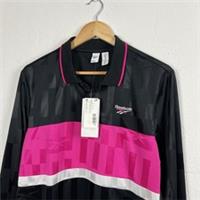 Reebok Rugby Polo Shirt Long Sleeve Black Medium SAMPLE BNWT - M Regular