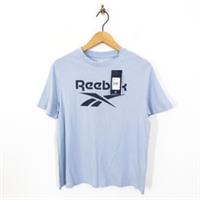 Reebok Identity Big Logo T-Shirt Size L 16 18 NEW Light Blue Short Sleeve - L Regular