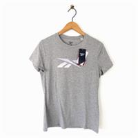 Reebok Vector Tee Size M 12 14 NEW Grey Marl Graphic Print T-Shirt - M Regular