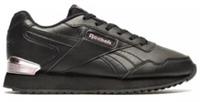 UK size 7.5 reebok CLASSIC trainers LEATHER black purple gloss clip RARE gv7050