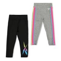 Reebok Kids 2 Pack Rainbow Lggn Baby Leggings Activewear Training Sports Bottoms - 2-3 Years Regular