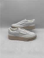 Reebok Club C LTD Leather Low Top Trainers White Brown UK 7 EU 40.5 New