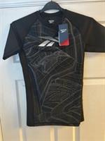 Medium Reebok Printed Compression T-shirt Men's Short Sleeve Speedwick Top Black - M Regular