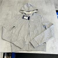Reebok Womens 2XS Grey Zip Up Hoodie Full Zip Hooded Sweatshirt New With Tags